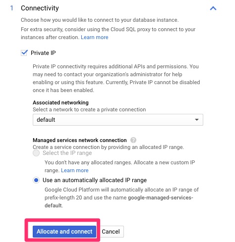 Allocate and connect