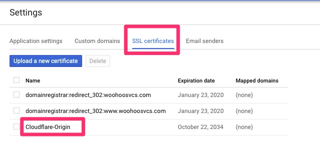 SSL certificates - Cloudflare-Origin