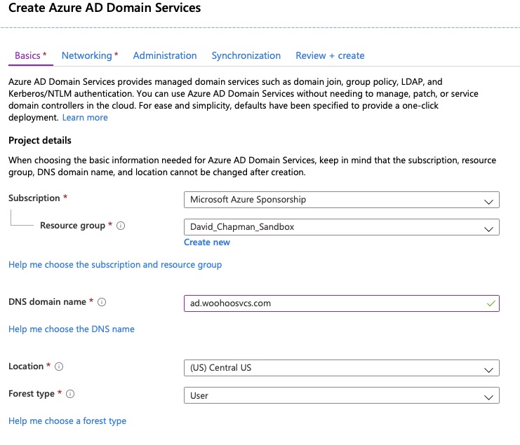 Azure AD Domain Services - Basics