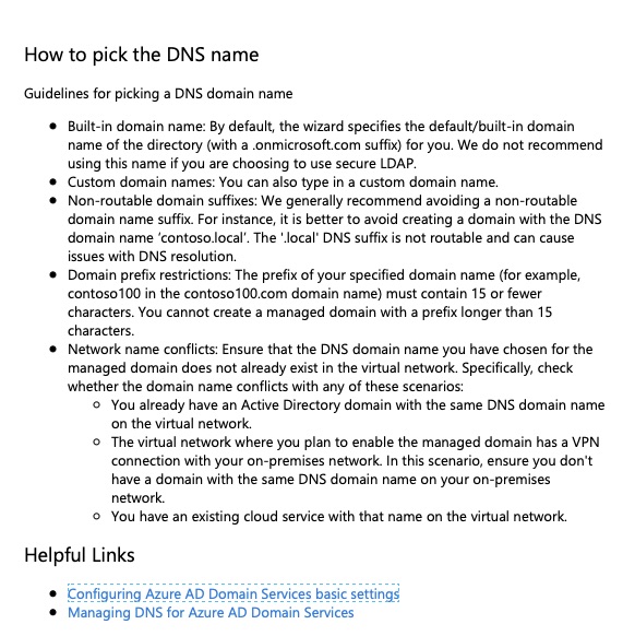 Picking Active Directory DNS Name