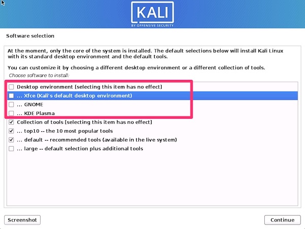 Kali - Desktop Environment